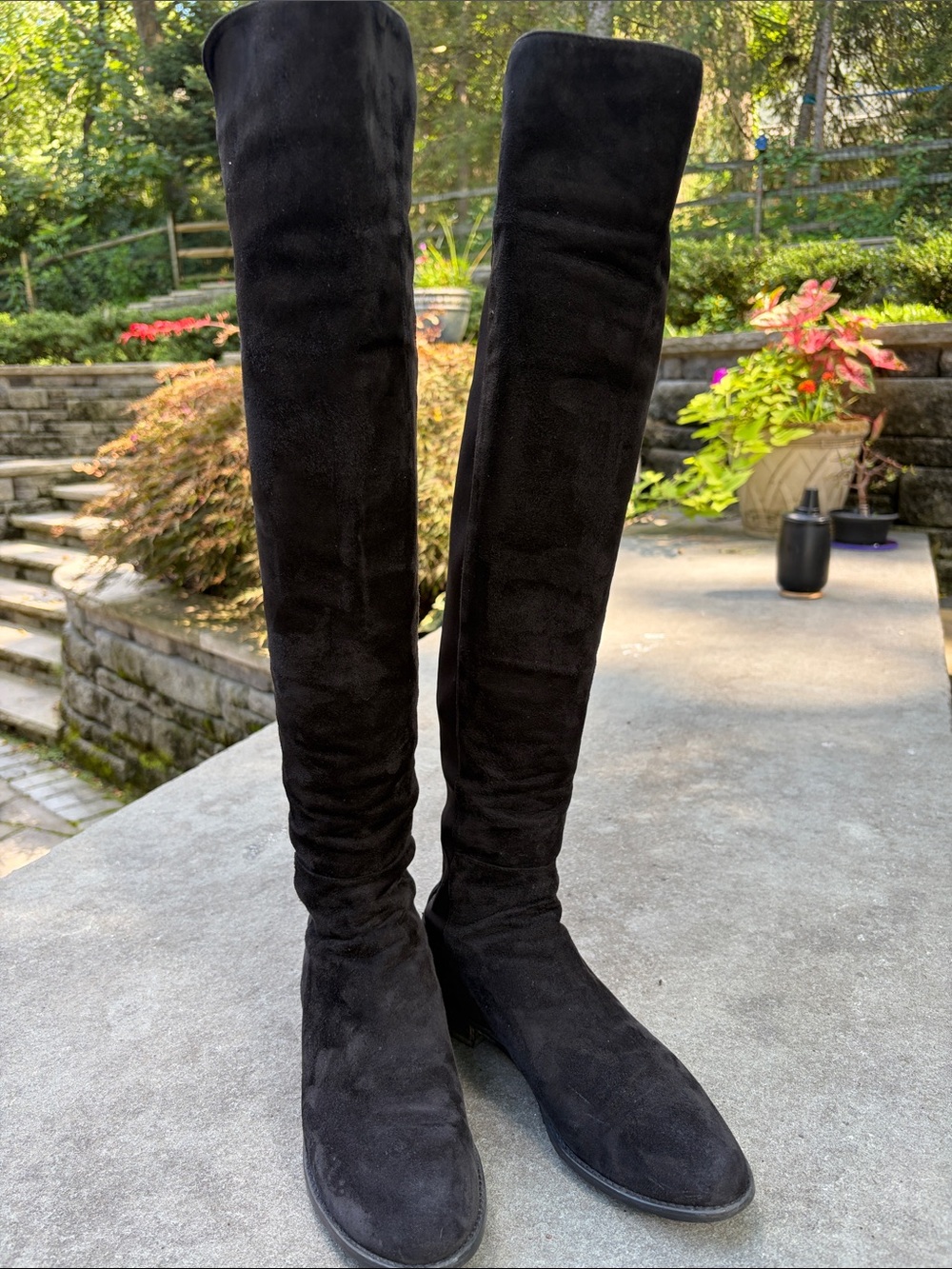 Stuart Weitzman Knee-High Boots Black Suede & Neoprene Pull-on, size 11 GUC - Picture 11 of 11